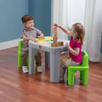 Tavolo e sedie per bambini White Square, in plastica, 2 posti