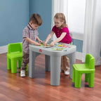 Tavolo e sedie per bambini White Square, in plastica, 2 posti