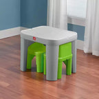 Tavolo e sedie per bambini White Square, in plastica, 2 posti