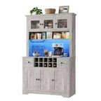 Armadietto dispensa stile rustico da 68.7", Nero+Marrone / Grigio / Bianco, Autoportante, Monoutente