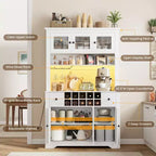 Armadietto dispensa stile rustico da 68.7", Nero+Marrone / Grigio / Bianco, Autoportante, Monoutente
