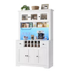Armadietto dispensa stile rustico da 68.7", Nero+Marrone / Grigio / Bianco, Autoportante, Monoutente