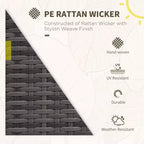 Set divano da esterno in rattan PE bianco crema/grigio a 4 posti (4 pezzi)