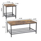 Set da 3 tavolini da caffè e laterali Black & Brown, stile industriale, 1-4 persone