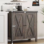 Credenza a 2 Ante con Scaffale Regolabile in Stile Rustico – Marrone e Bianco / Marrone Scuro / Grigio / Bianco, Montaggio da 1 Persona