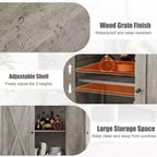 Credenza a 2 Ante con Scaffale Regolabile in Stile Rustico – Marrone e Bianco / Marrone Scuro / Grigio / Bianco, Montaggio da 1 Persona