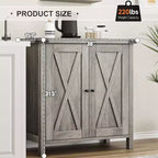 Credenza a 2 Ante con Scaffale Regolabile in Stile Rustico – Marrone e Bianco / Marrone Scuro / Grigio / Bianco, Montaggio da 1 Persona