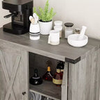Credenza a 2 Ante con Scaffale Regolabile in Stile Rustico – Marrone e Bianco / Marrone Scuro / Grigio / Bianco, Montaggio da 1 Persona