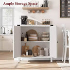 Credenza a 2 Ante con Scaffale Regolabile in Stile Rustico – Marrone e Bianco / Marrone Scuro / Grigio / Bianco, Montaggio da 1 Persona