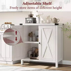 Credenza a 2 Ante con Scaffale Regolabile in Stile Rustico – Marrone e Bianco / Marrone Scuro / Grigio / Bianco, Montaggio da 1 Persona