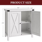 Credenza a 2 Ante con Scaffale Regolabile in Stile Rustico – Marrone e Bianco / Marrone Scuro / Grigio / Bianco, Montaggio da 1 Persona