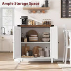 Credenza a 2 Ante con Scaffale Regolabile in Stile Rustico – Marrone e Bianco / Marrone Scuro / Grigio / Bianco, Montaggio da 1 Persona