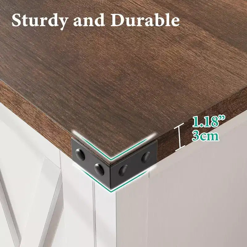 Credenza a 2 Ante con Scaffale Regolabile in Stile Rustico – Marrone e Bianco / Marrone Scuro / Grigio / Bianco, Montaggio da 1 Persona