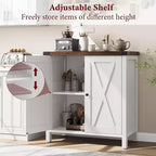 Credenza a 2 Ante con Scaffale Regolabile in Stile Rustico – Marrone e Bianco / Marrone Scuro / Grigio / Bianco, Montaggio da 1 Persona