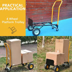 Carrello a mano convertibile 2-in-1 e carrello pieghevole – Nero e arancione/giallo, capacità 180–360 kg, utilizzo da 1 a 2 persone