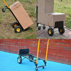 Carrello a mano convertibile 2-in-1 e carrello pieghevole – Nero e arancione/giallo, capacità 180–360 kg, utilizzo da 1 a 2 persone