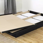 Struttura letto a piattaforma nera/marrone/cioccolato – Senza testiera, Queen, Posti 2