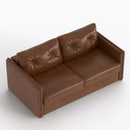 Divano Letto Estraibile a 2 Posti in Similpelle Cognac