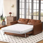 Divano Letto Estraibile a 2 Posti in Similpelle Cognac
