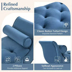 Panca fondo letto in velluto Beige/Blu/Rosa/Viola – Capitonnè, 2 cuscini, gambe in rovere, 1 posto