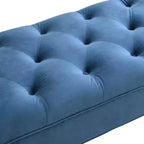 Panca fondo letto in velluto Beige/Blu/Rosa/Viola – Capitonnè, 2 cuscini, gambe in rovere, 1 posto