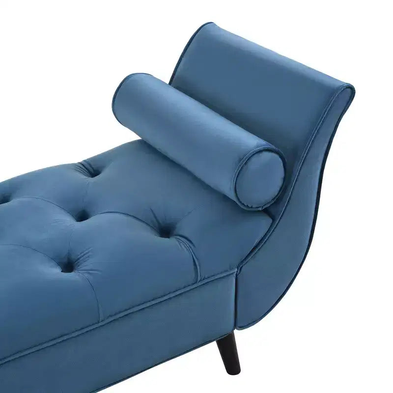 Panca fondo letto in velluto Beige/Blu/Rosa/Viola – Capitonnè, 2 cuscini, gambe in rovere, 1 posto