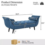 Panca fondo letto in velluto Beige/Blu/Rosa/Viola – Capitonnè, 2 cuscini, gambe in rovere, 1 posto