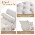 Panca fondo letto in velluto Beige/Blu/Rosa/Viola – Capitonnè, 2 cuscini, gambe in rovere, 1 posto