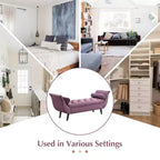 Panca fondo letto in velluto Beige/Blu/Rosa/Viola – Capitonnè, 2 cuscini, gambe in rovere, 1 posto