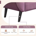 Panca fondo letto in velluto Beige/Blu/Rosa/Viola – Capitonnè, 2 cuscini, gambe in rovere, 1 posto