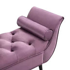 Panca fondo letto in velluto Beige/Blu/Rosa/Viola – Capitonnè, 2 cuscini, gambe in rovere, 1 posto
