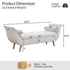Panca fondo letto in velluto Beige/Blu/Rosa/Viola – Capitonnè, 2 cuscini, gambe in rovere, 1 posto