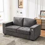 Divanetto a 2 posti in ciniglia beige/grigio – 71"