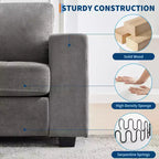 Divanetto a 2 posti in ciniglia beige/grigio – 71"
