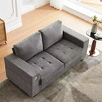 Divanetto a 2 posti in ciniglia beige/grigio – 71"