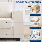 Divanetto a 2 posti in ciniglia beige/grigio – 71"