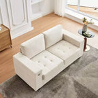 Divanetto a 2 posti in ciniglia beige/grigio – 71"