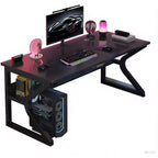 Sturdy Industrial Computer Desk  Work and Gaming Table with Shelves  Metal and Wood Structure  Space Saving for Office or Bedroom  Black 80x50cm