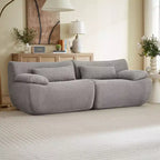 Divanetto / Sofa 2 posti in velluto a coste marrone / crema / grigio