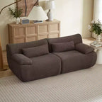 Divanetto / Sofa 2 posti in velluto a coste marrone / crema / grigio