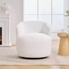 GDFStudio Almeda Teddy Fabric Upholstered Swivel Accent Chair with Ergonomic Backrest