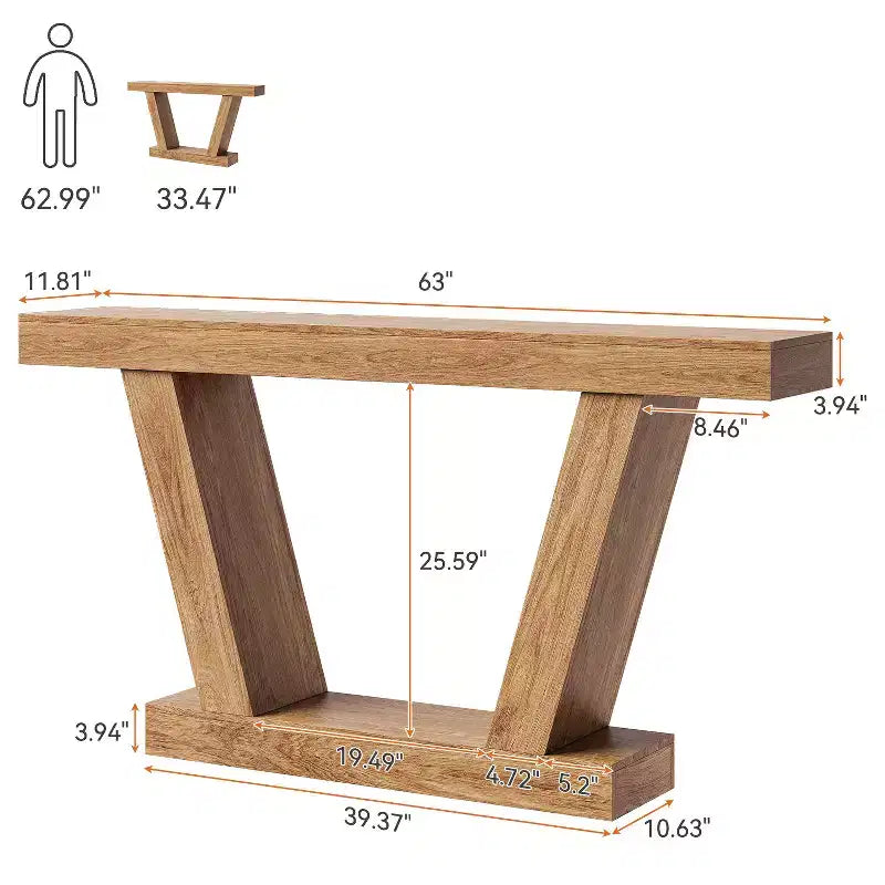 Consolle Stretta da 63" – Tabby / Legno, Accento per Ingresso e Soggiorno