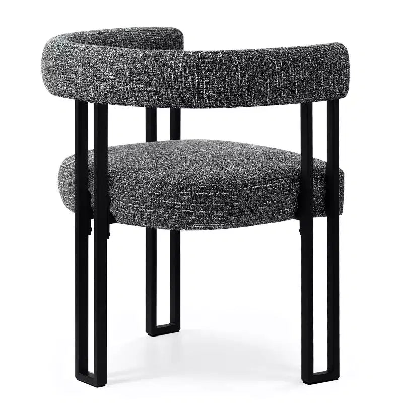 Sedie da pranzo imbottite Beige / Nere / Marroni con braccioli e schienale curvo, set da 4