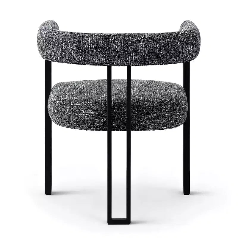 Sedie da pranzo imbottite Beige / Nere / Marroni con braccioli e schienale curvo, set da 4