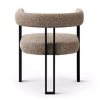 Sedie da pranzo imbottite Beige / Nere / Marroni con braccioli e schienale curvo, set da 4