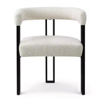 Sedie da pranzo imbottite Beige / Nere / Marroni con braccioli e schienale curvo, set da 4