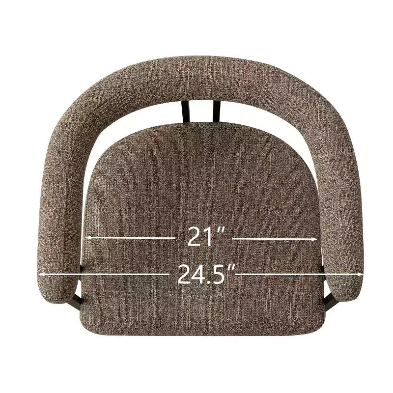 Sedie da pranzo imbottite Beige / Nere / Marroni con braccioli e schienale curvo, set da 4