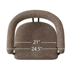 Sedie da pranzo imbottite Beige / Nere / Marroni con braccioli e schienale curvo, set da 4
