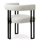 Sedie da pranzo imbottite Beige / Nere / Marroni con braccioli e schienale curvo, set da 4