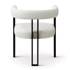 Sedie da pranzo imbottite Beige / Nere / Marroni con braccioli e schienale curvo, set da 4